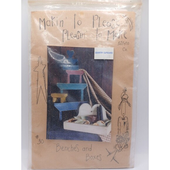 MAKIN' TO PLEASE PLEASIN' TO MAKE Pattern Co #30 BENCHES AND BOXES CRAFT PATTERN - Picture 1 of 5
